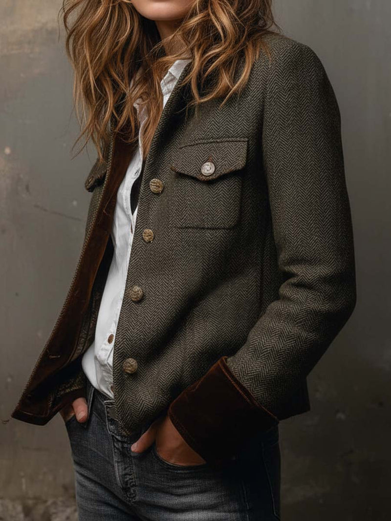 Charlotte - Twill Blazer with Contrast Trim