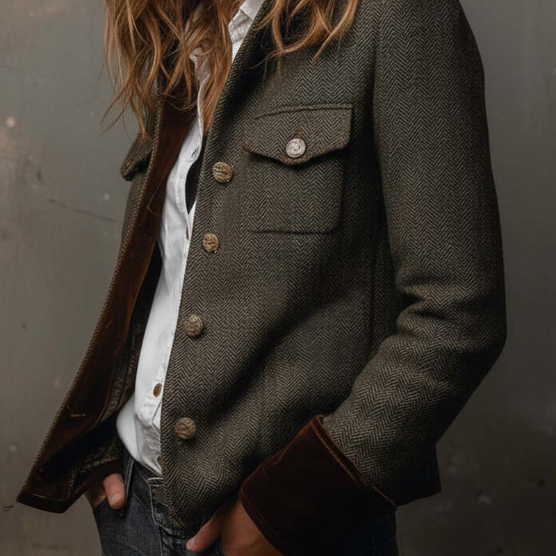 Charlotte - Twill Blazer with Contrast Trim