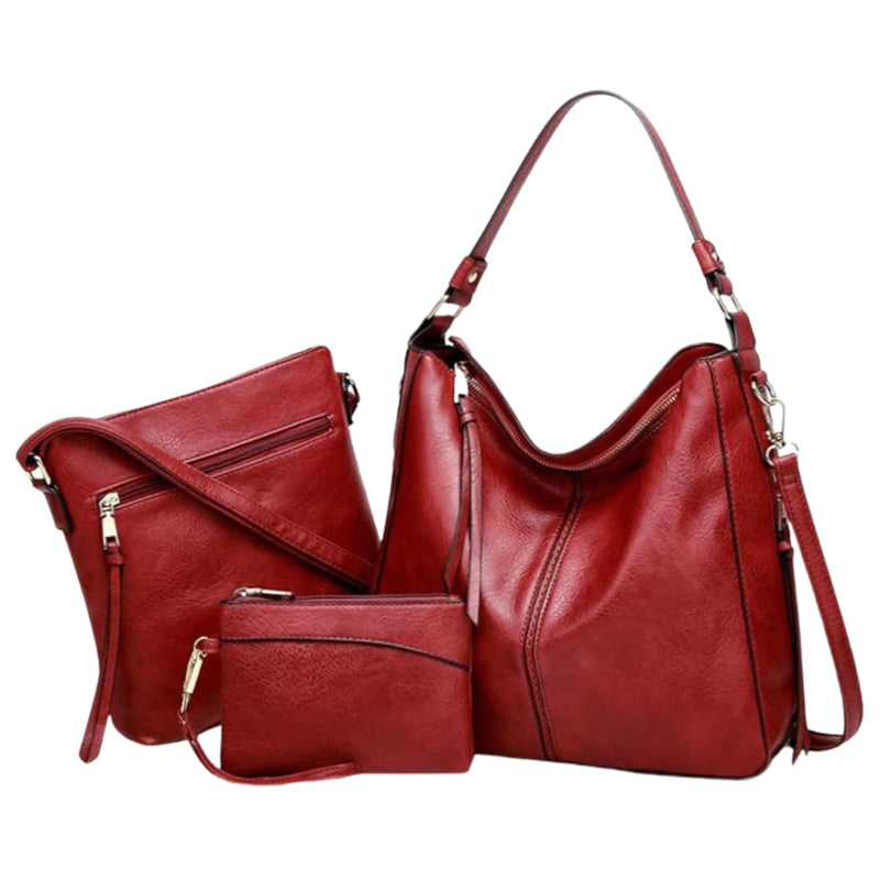 Luxury Leather Anti-Theft Handbag + FREE Crossbody Bag & Pouch Wallet