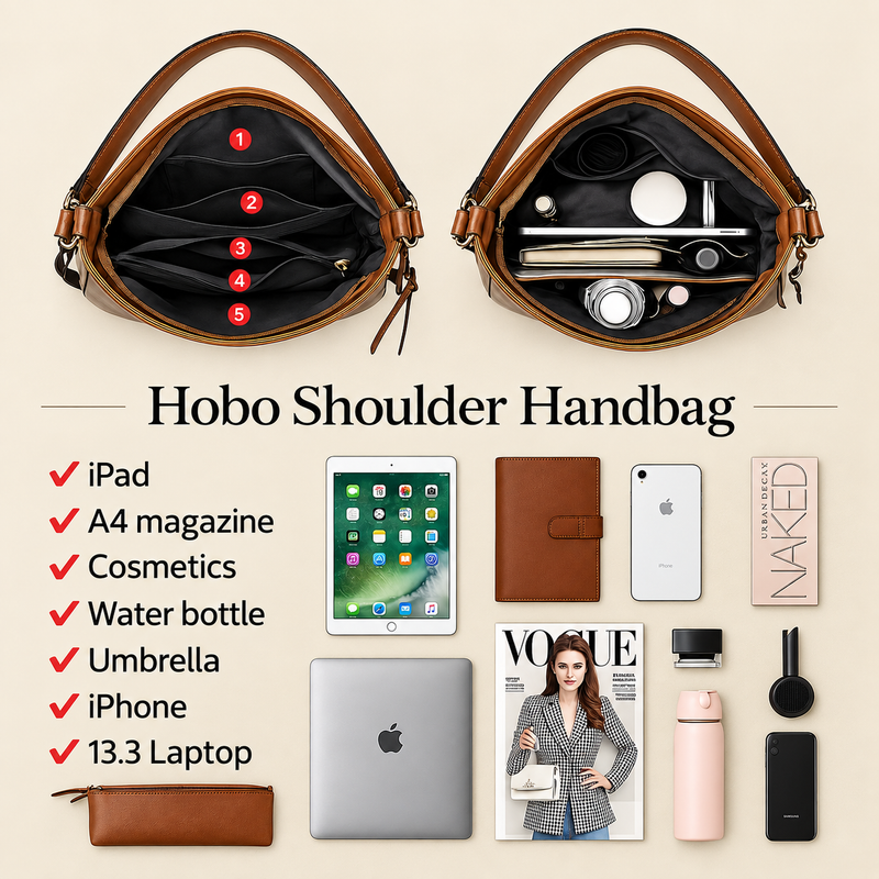 Luxury Leather Anti-Theft Handbag + FREE Crossbody Bag & Pouch Wallet