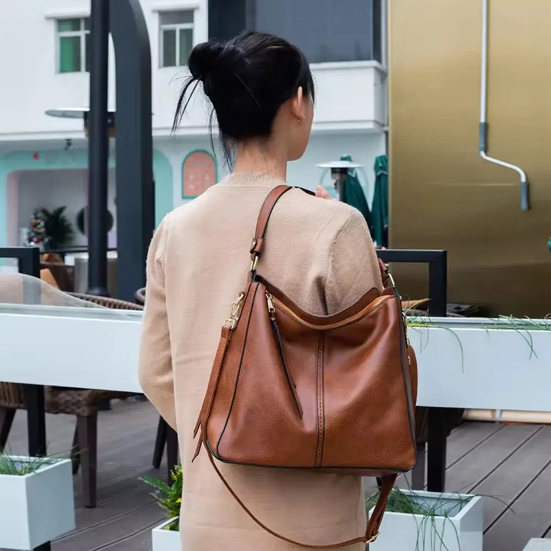 Luxury Leather Anti-Theft Handbag + FREE Crossbody Bag & Pouch Wallet