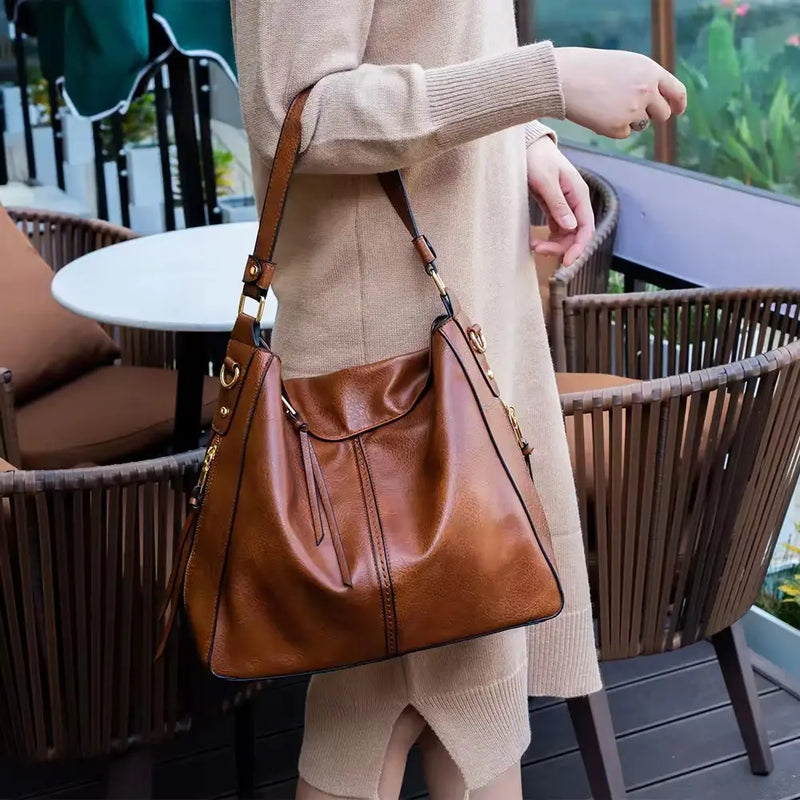 Luxury Leather Anti-Theft Handbag + FREE Crossbody Bag & Pouch Wallet