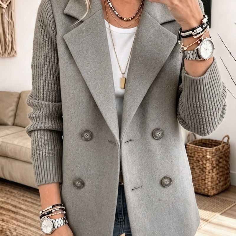 Elise Knit-Sleeve Blazer