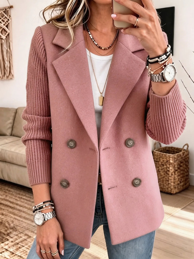 Elise Knit-Sleeve Blazer