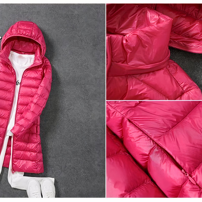Lange slanke donsjas voor dames
